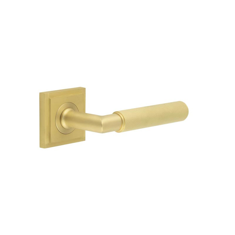 Piccadilly Door Handle on Square Stepped Rose