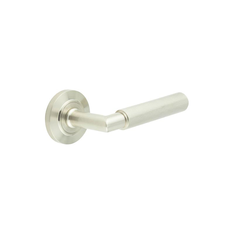 Piccadilly Door Handle on Chamfered Rose