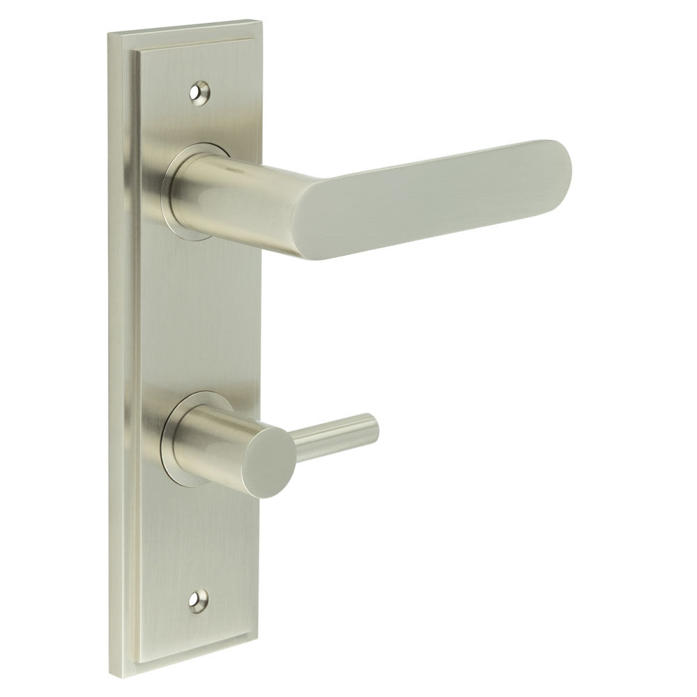 Kensington Door Handle Din Bathroom Backplate & Turn & Release