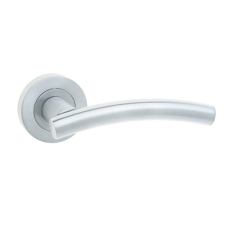 Curve Door Handle on Rose