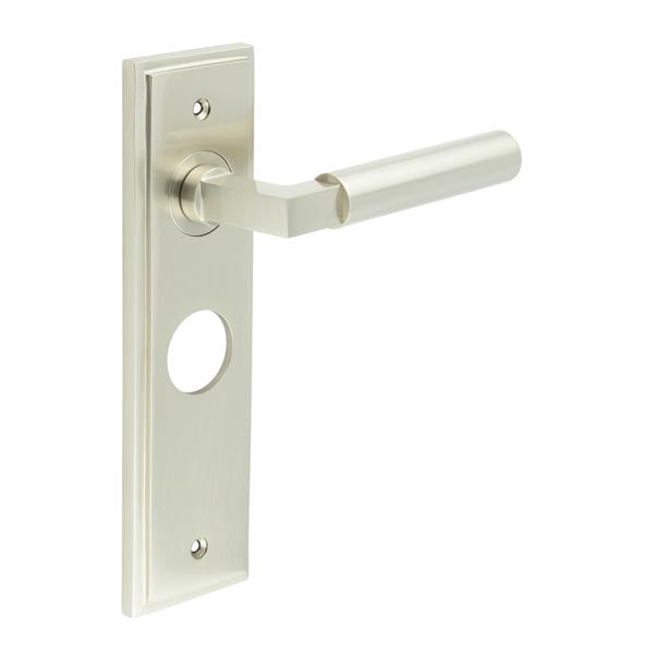 Westminster Door Handle Bathroom Backplate