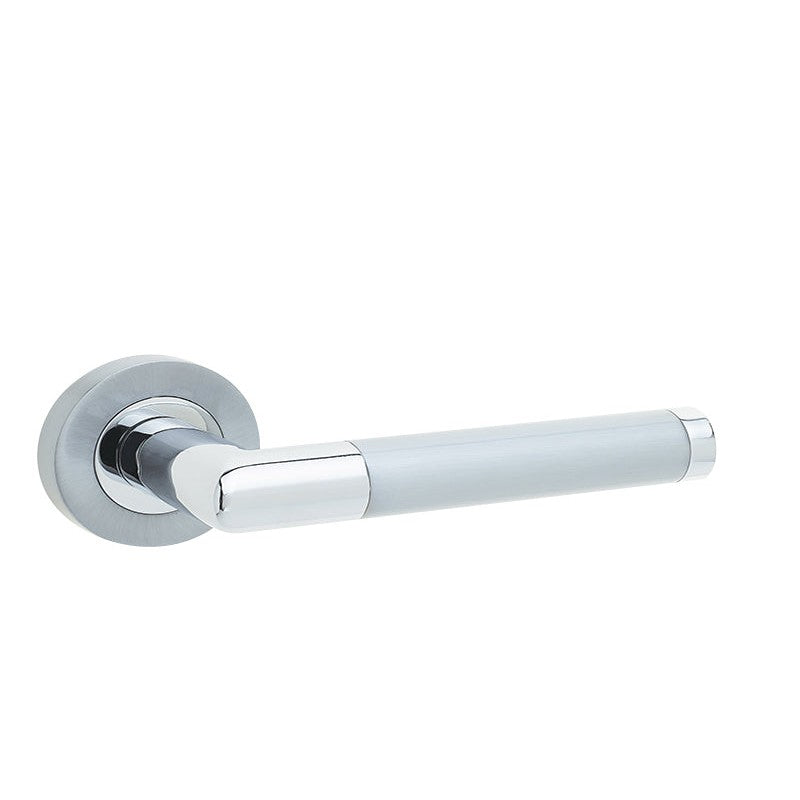 Mitred Handle on Rose Polished Chrome/Satin Chrome