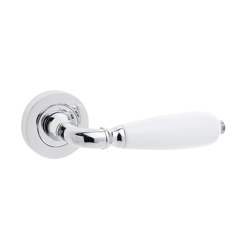 Oxford Handle on Rose Polished Chrome & White Porcelain