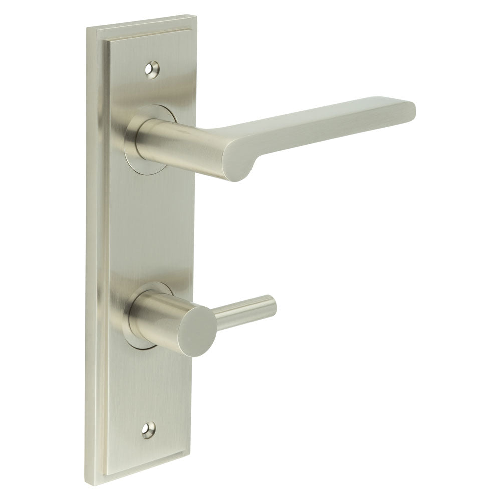 Fitzrovia Door Handle Din Bathroom Backplate & Turn & Release
