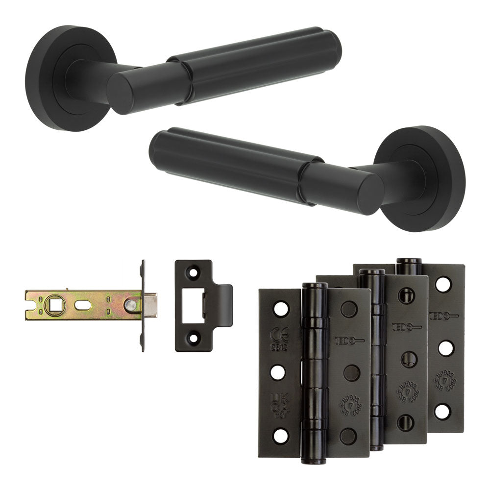 Complete Bloom Door Handle Pack - Internal Doors - Black - 76mm / 3"