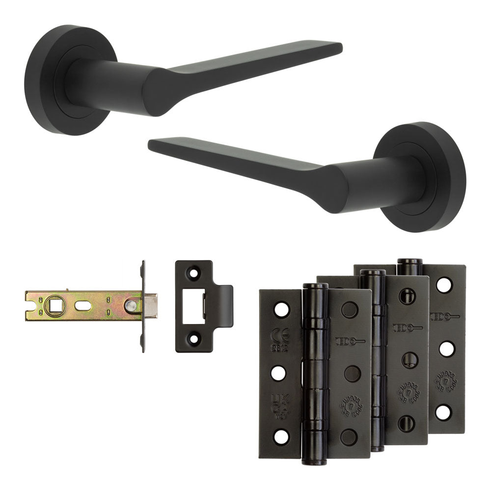 Complete Gio Door Handle Pack - Internal Doors - Black - 76mm / 3"