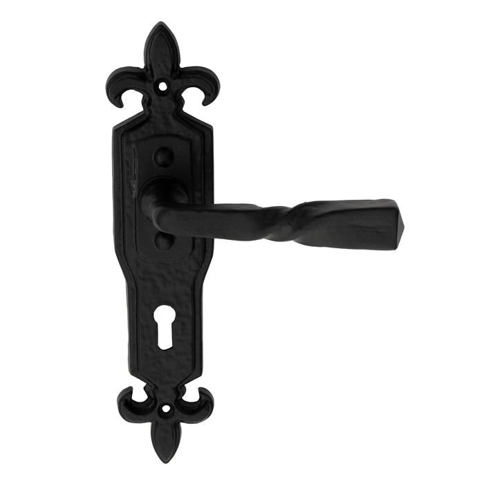 Barley Twist Lever on Gothic Lock Backplate