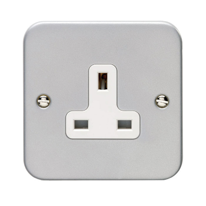 Utility 1 Gang Unswitched Socket - Grey
