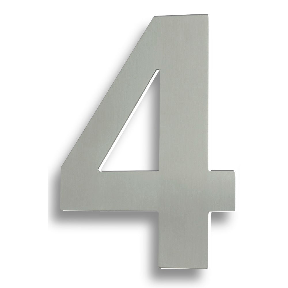 Stainless Steel 7" Numerals (0-9) (Number 4)