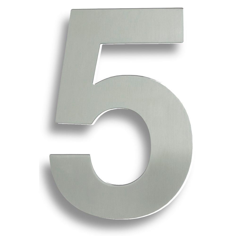 Stainless Steel 7" Numerals (0-9) (Number 5)