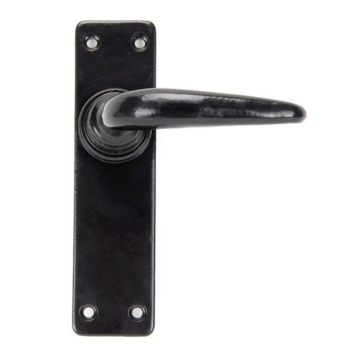 Black Smooth Lever Latch Set