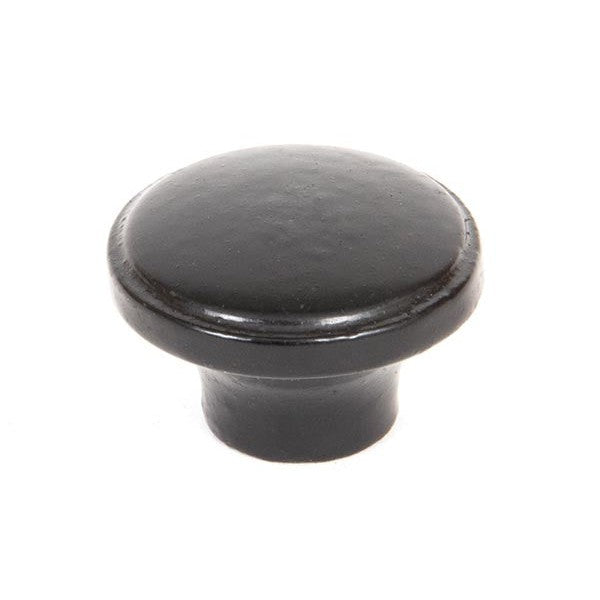 Black Ribbed Cabinet Knob