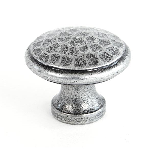 Pewter Hammered Cabinet Knob - Medium