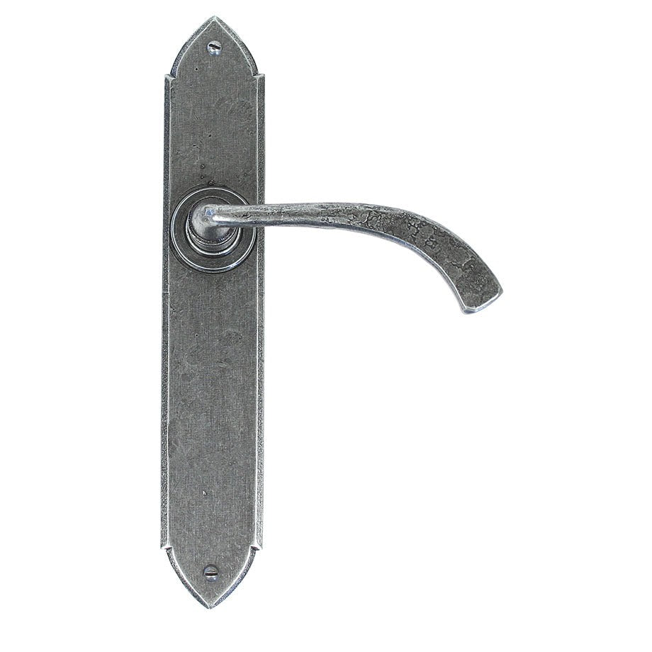 Pewter Gothic Curved Sprung Lever Latch Set