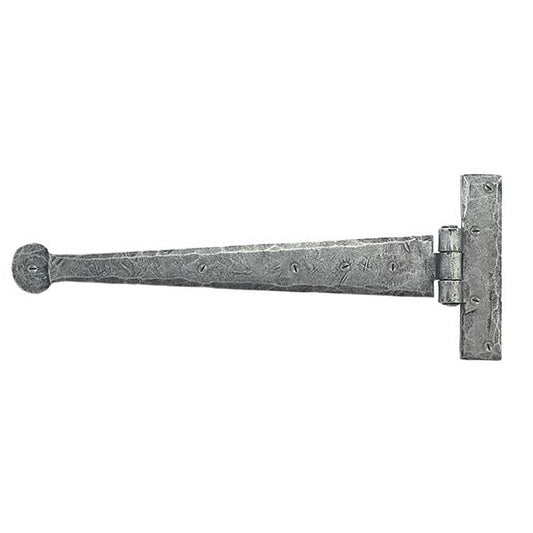 Pewter 12" Penny End T Hinge (pair)