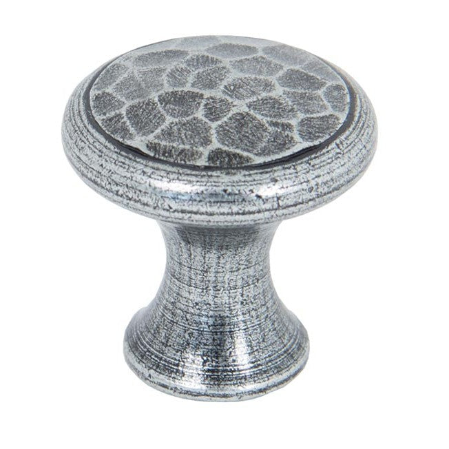 Pewter Hammered Cabinet Knob - Small