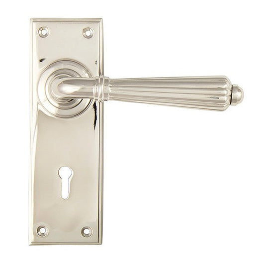 Polished Nickel Hinton Lever Lock Set