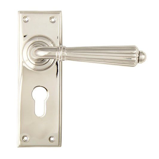 Polished Nickel Hinton Lever Euro Lock Set