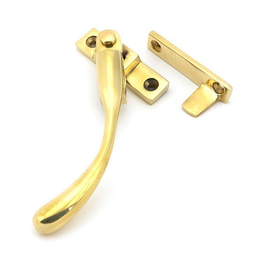 Polished Brass Night-Vent Locking Peardrop Fastener - LH