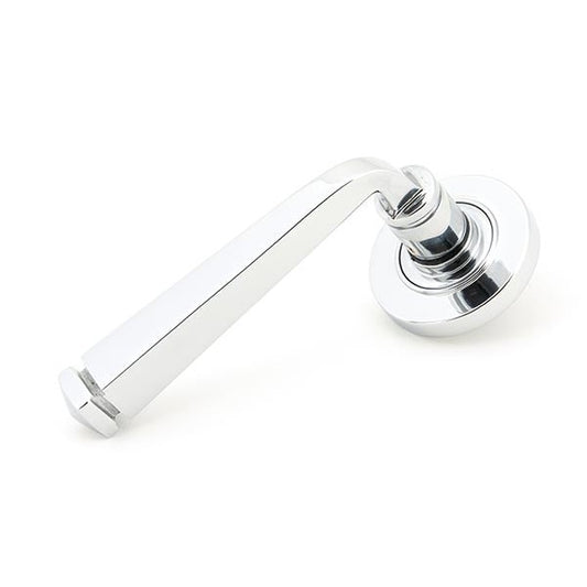 Polished Chrome Avon Round Lever on Rose Set (Plain)