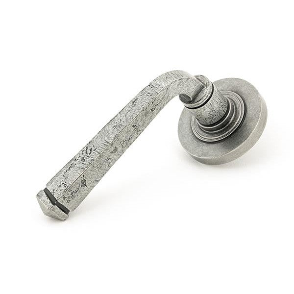 Pewter Avon Round Lever on Rose Set (Plain)