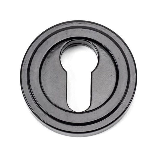 Black Round Euro Escutcheon (Art Deco)