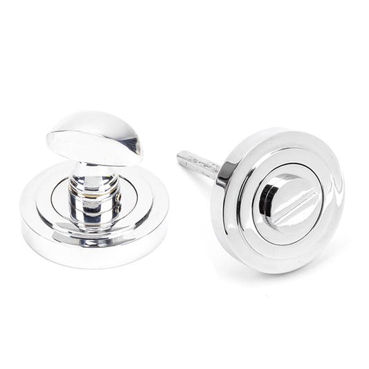 Polished Chrome Round Thumbturn Set (Art Deco)