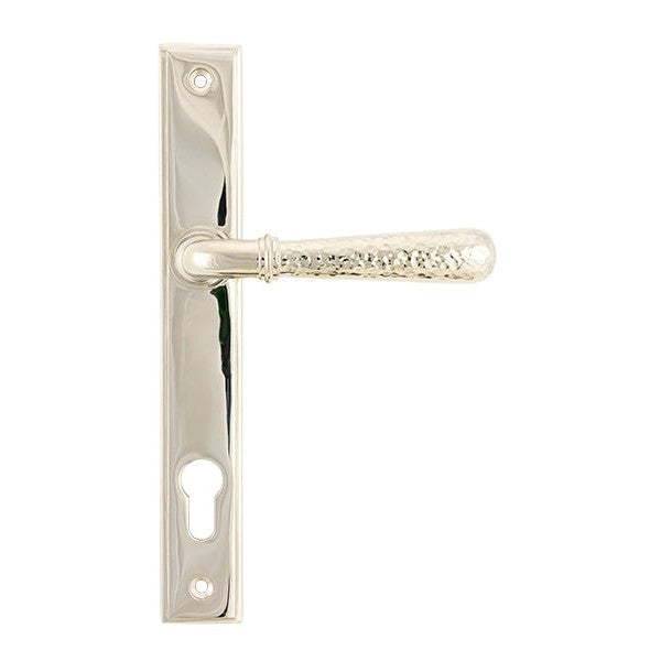 Polished Nickel Hammered Newbury Slimline Espag. Lock Set