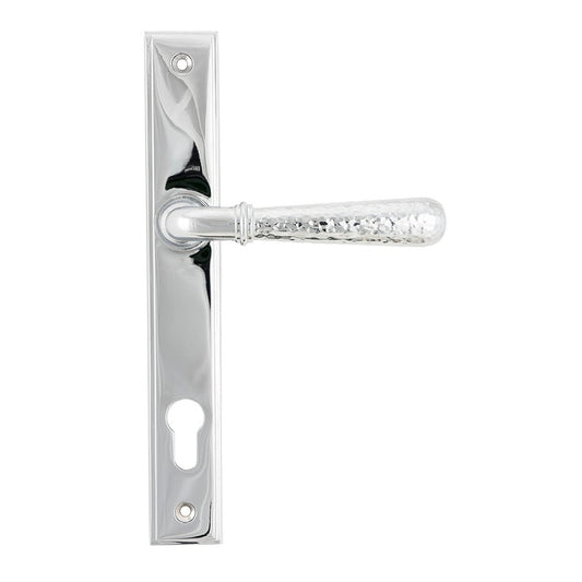 Polished Chrome Hammered Newbury Slimline Espag. Lock Set