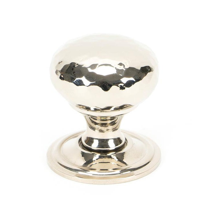 Polished Nickel Hammered Mushroom Cabinet Knob 32mm