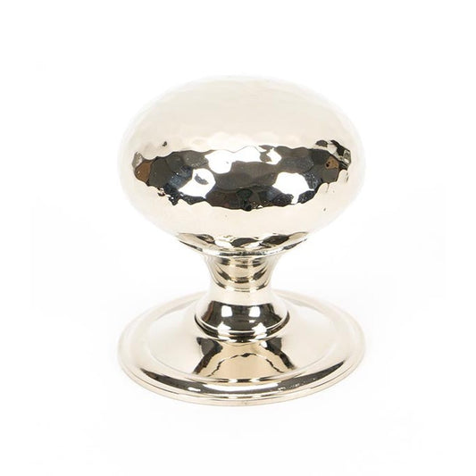 Polished Nickel Hammered Mushroom Cabinet Knob 38mm