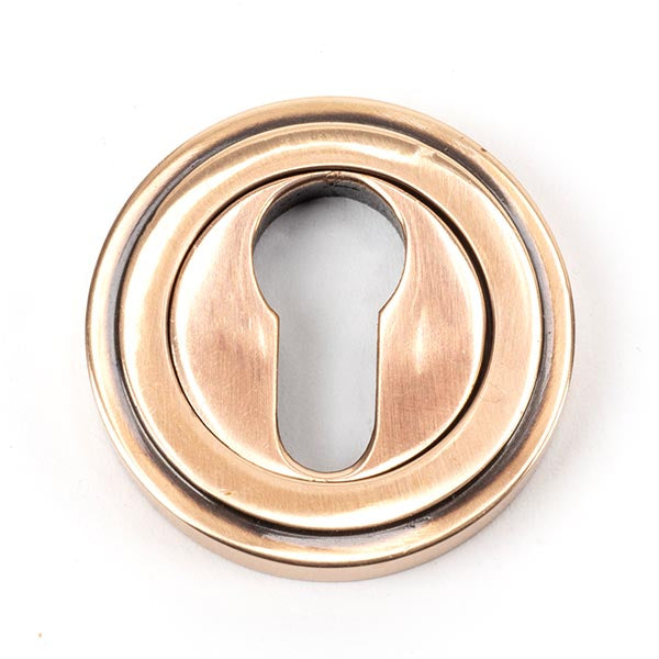 Polished Bronze Round Euro Escutcheon (Art Deco)