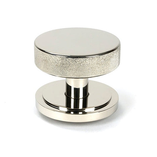 Polished Nickel Brompton Centre Door Knob (Art Deco)