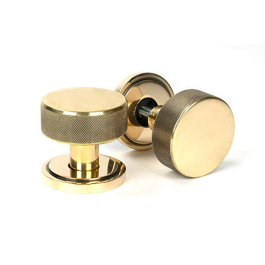 Aged Brass Brompton Mortice/Rim Knob Set (Art Deco)