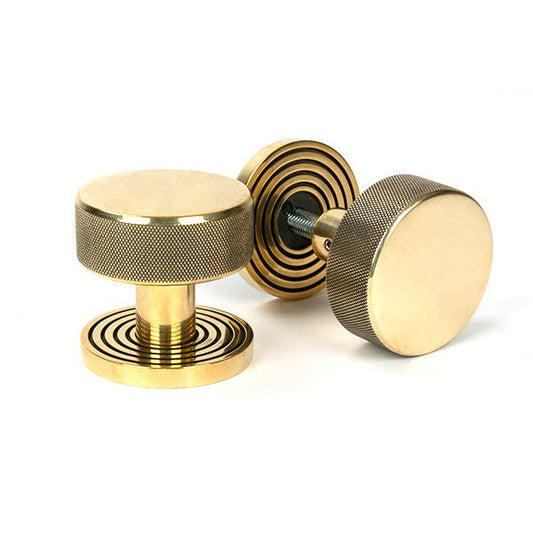 Aged Brass Brompton Mortice/Rim Knob Set (Beehive)