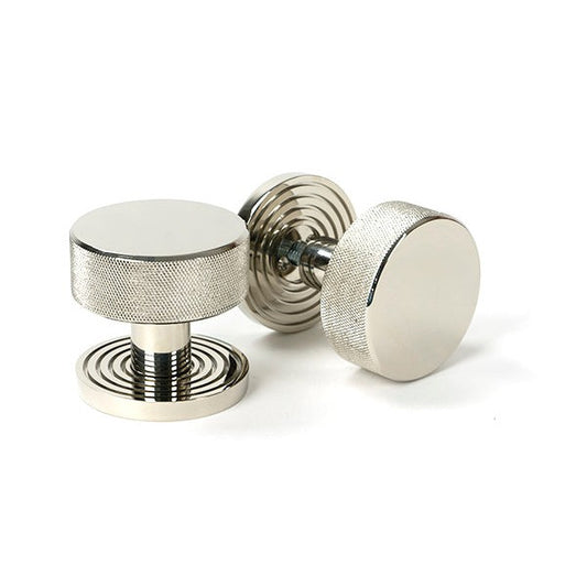 Polished Nickel Brompton Mortice/Rim Knob Set (Beehive)