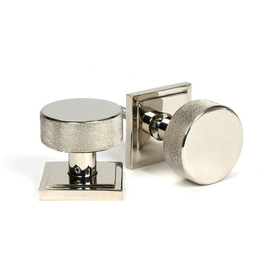 Polished Nickel Brompton Mortice/Rim Knob Set (Square)