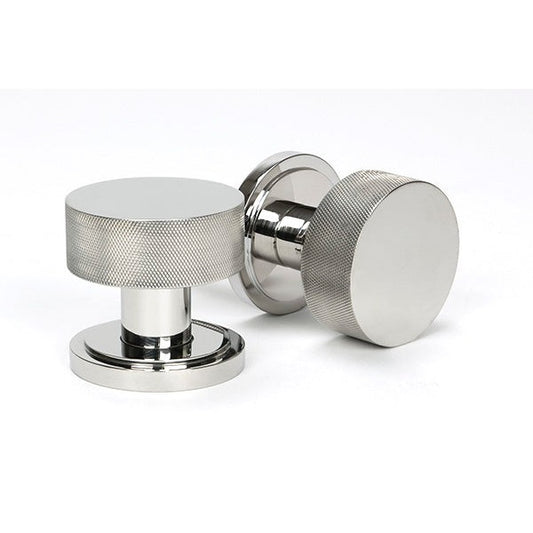 Polished Marine SS (316) Brompton Mortice/Rim Knob Set (Art Deco)