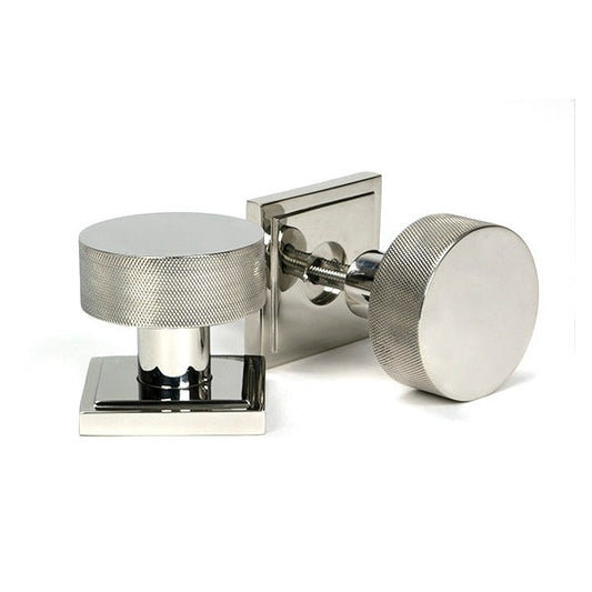 Polished Marine SS (316) Brompton Mortice/Rim Knob Set (Square)