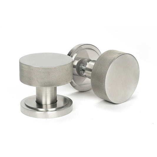 Satin Marine SS (316) Brompton Mortice/Rim Knob Set (Art Deco)