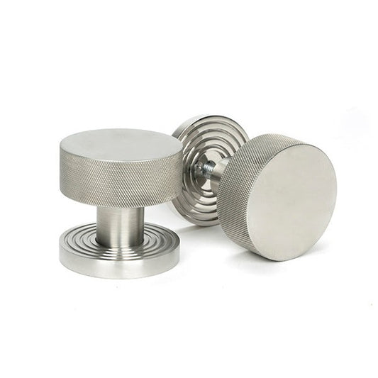 Satin Marine SS (316) Brompton Mortice/Rim Knob Set (Beehive)