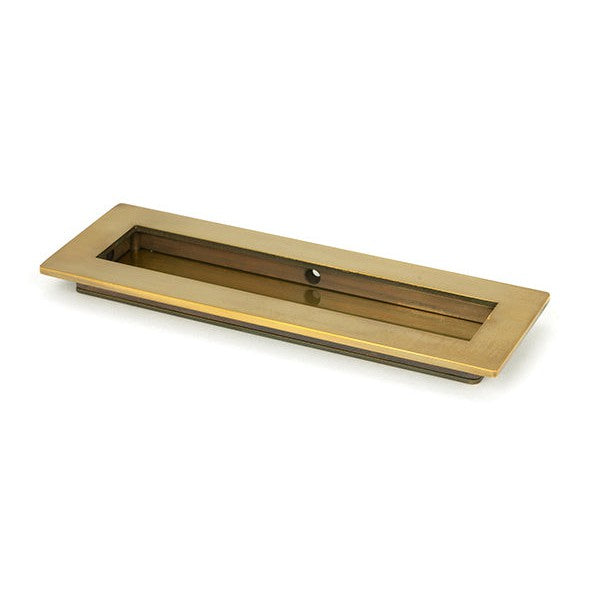 Aged Brass 175mm Plain Rectangular Pull