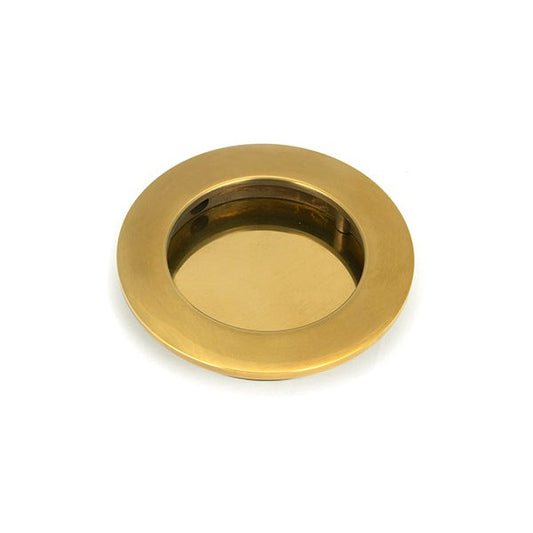 Aged Brass 75mm Plain Round Pull