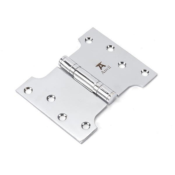 Polished Chrome 4" x 3" x 5"  Parliament Hinge (pair) ss