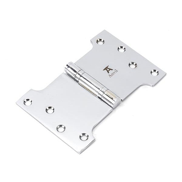 Polished Chrome 4" x 4" x 6"  Parliament Hinge (pair) ss