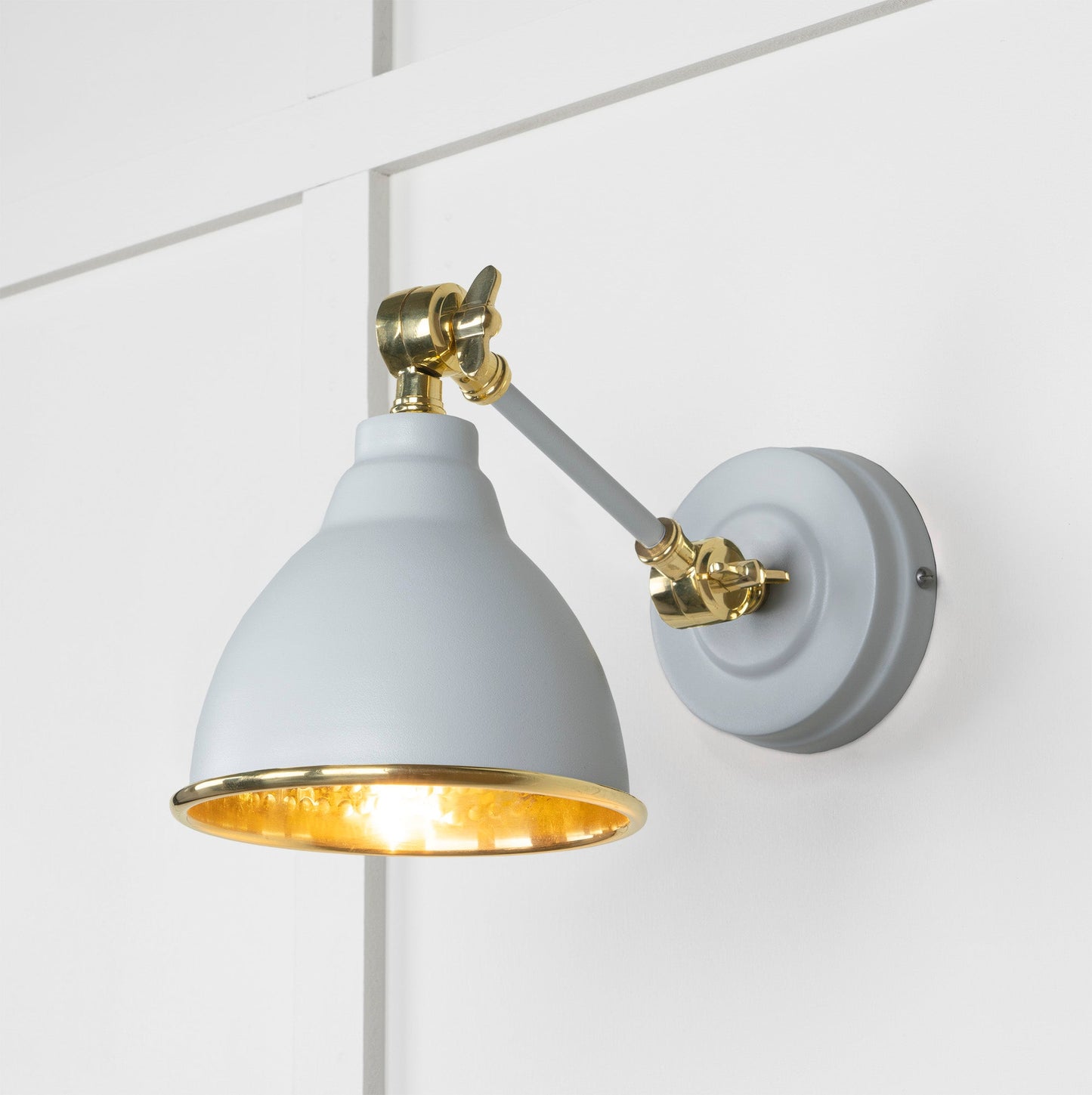 Hammered Brass Brindley Wall Light