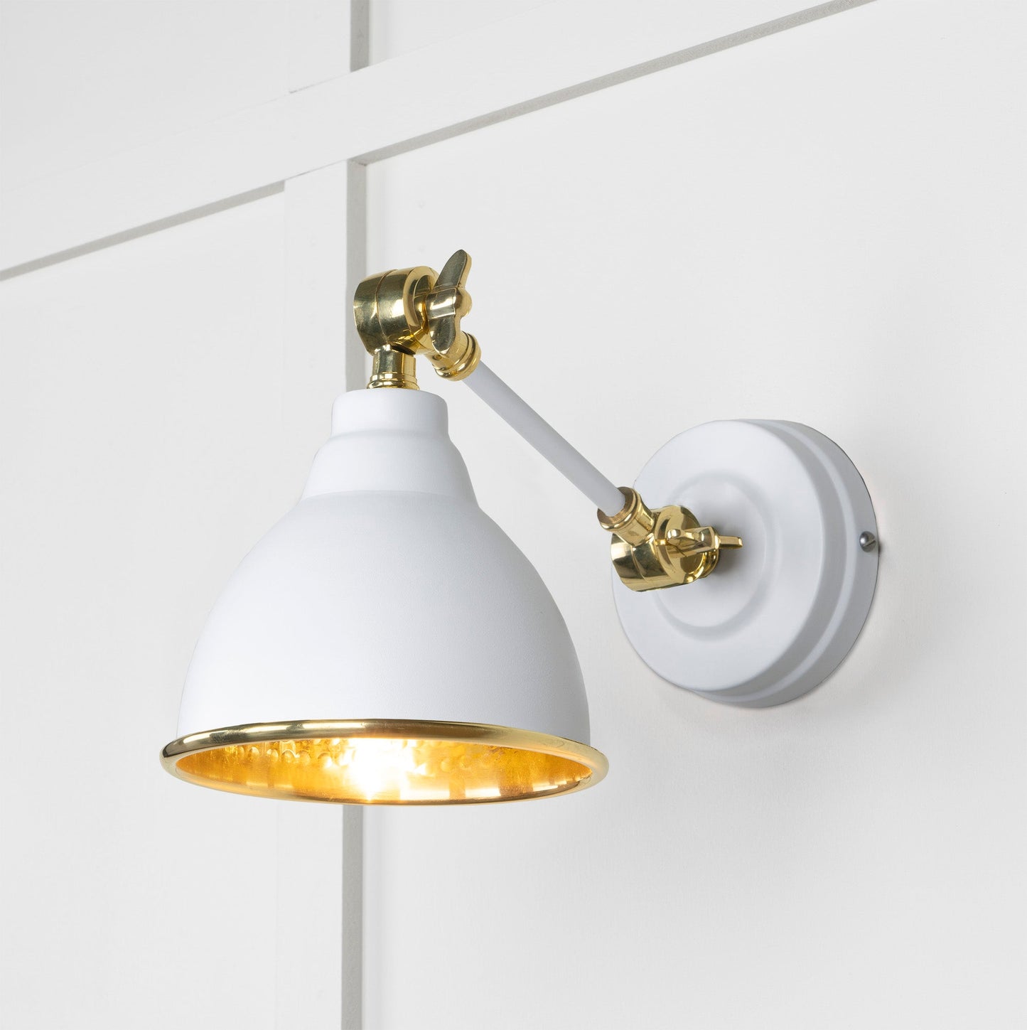 Hammered Brass Brindley Wall Light