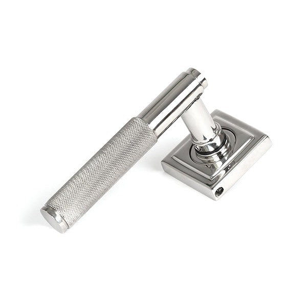 Polished Marine SS (316) Brompton Lever on Rose Set (Square)