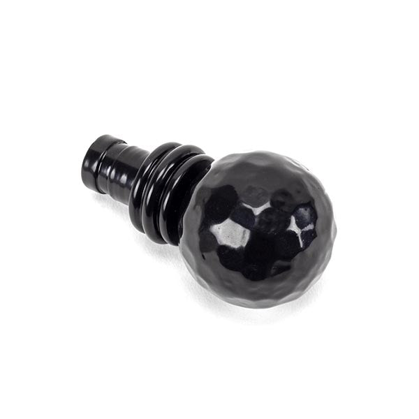 Black Hammered Ball Curtain Finial (pair)