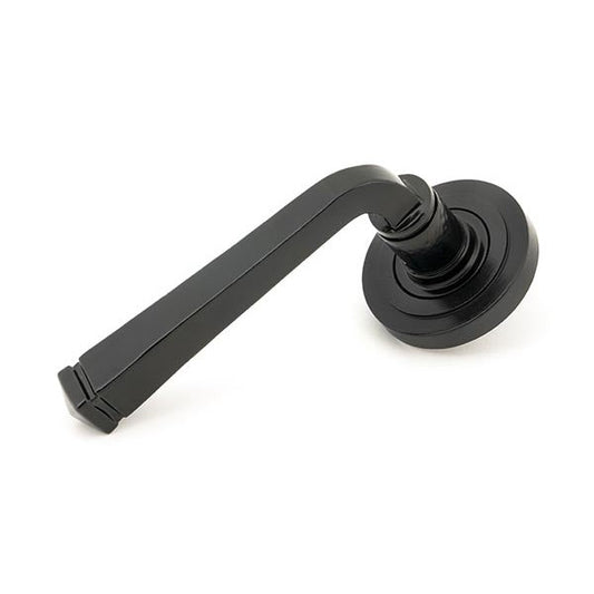 Black Avon Round Lever on Rose Set (Art Deco) - Unsprung